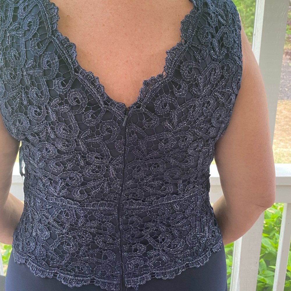 NWT Alex Evenings Gown Metalic Lace Bodice Chiffon - Picture 7 of 10